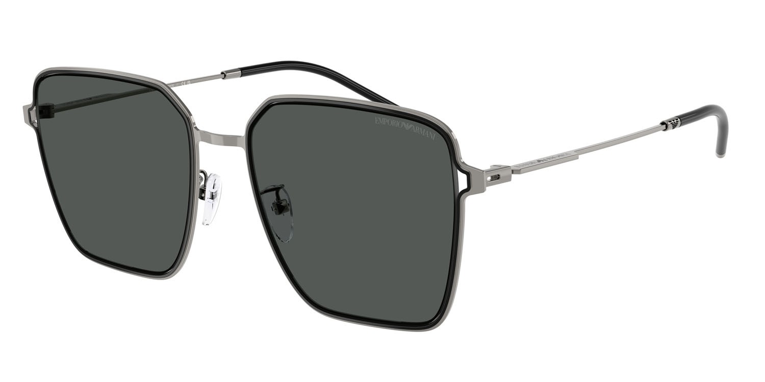 Sunglasses Emporio Armani EA 2159D (301487) color gunmetal lucido/nero shape square lenses grigio scuro