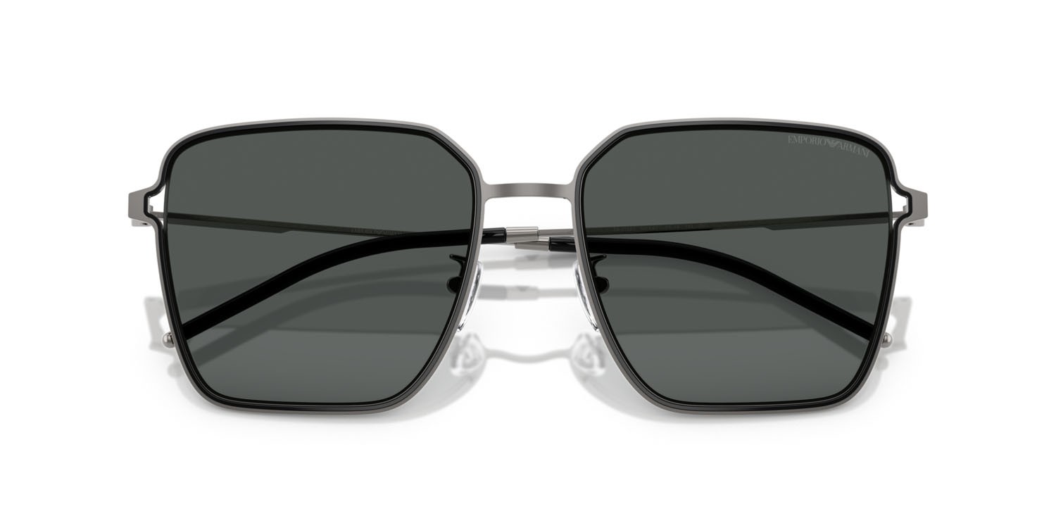Sunglasses Emporio Armani EA 2159D (301487) color gunmetal lucido/nero shape square lenses grigio scuro