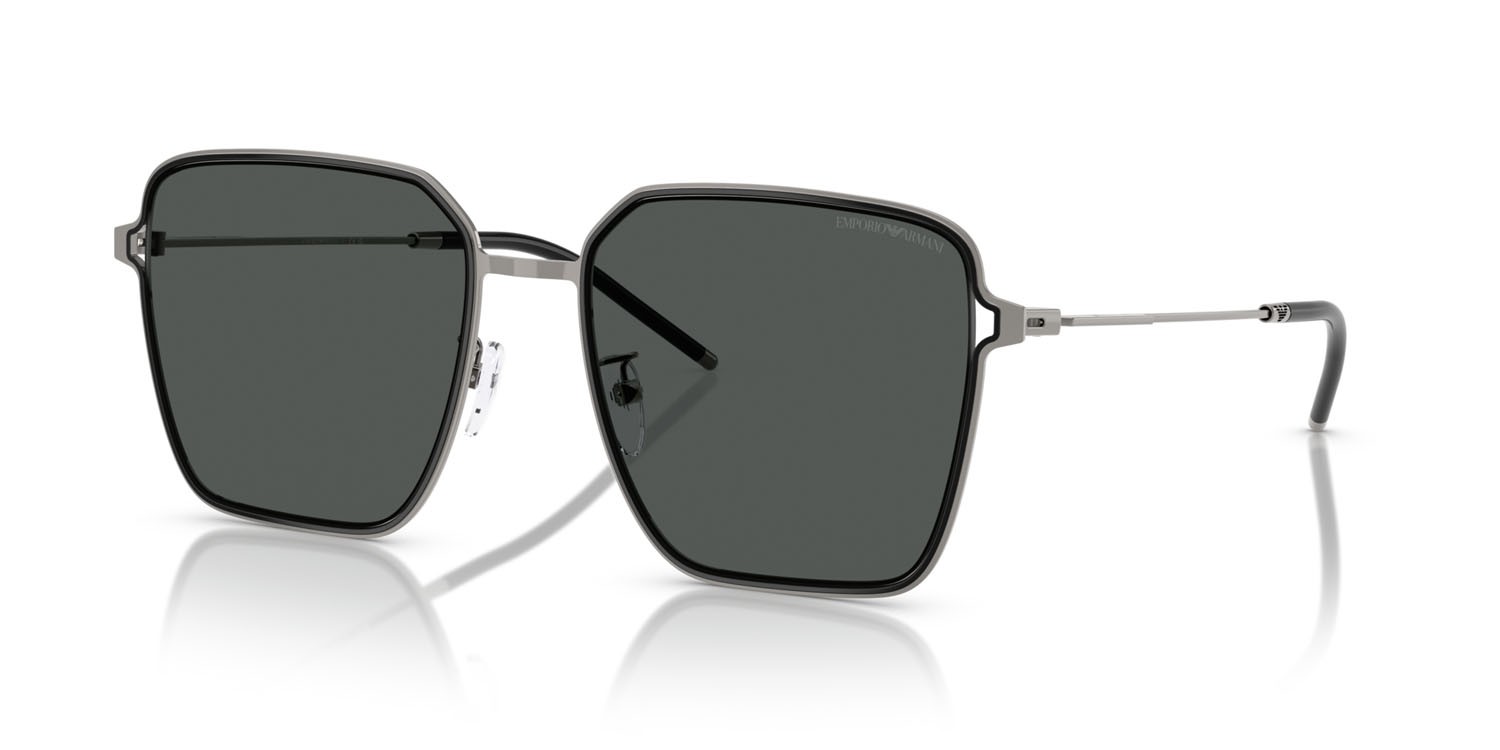 Sunglasses Emporio Armani EA 2159D (301487) color gunmetal lucido/nero shape square lenses grigio scuro