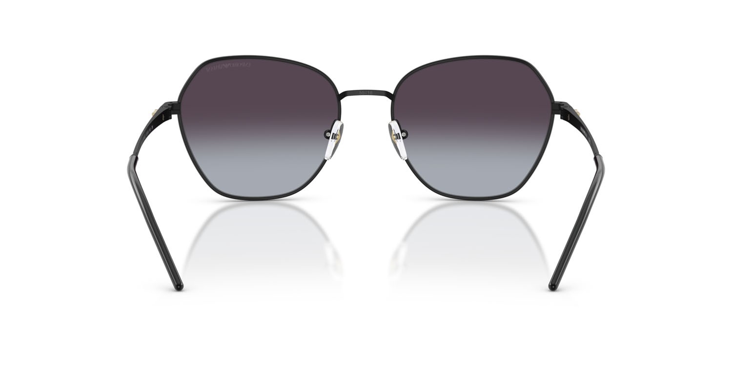 Sunglasses Emporio Armani EA 2161 (30018G) color nero opaco shape irregular lenses sfumato grigio