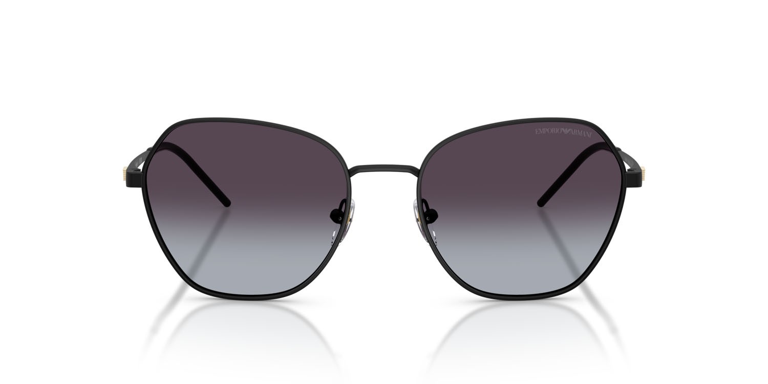 Sunglasses Emporio Armani EA 2161 (30018G) color nero opaco shape irregular lenses sfumato grigio