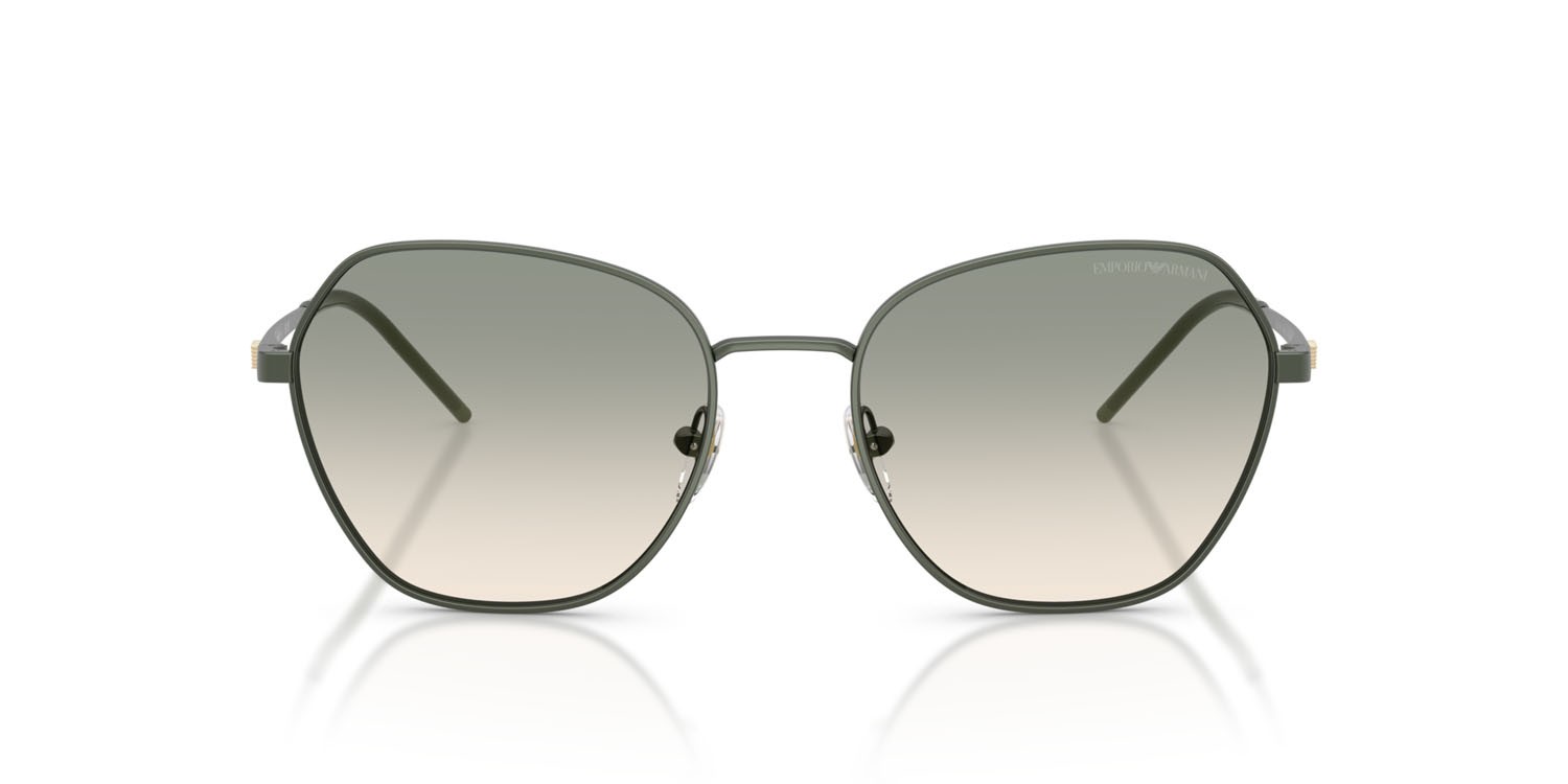 Sunglasses Emporio Armani EA 2161 (34022C) color agave opaco shape irregular lenses verde sfumato