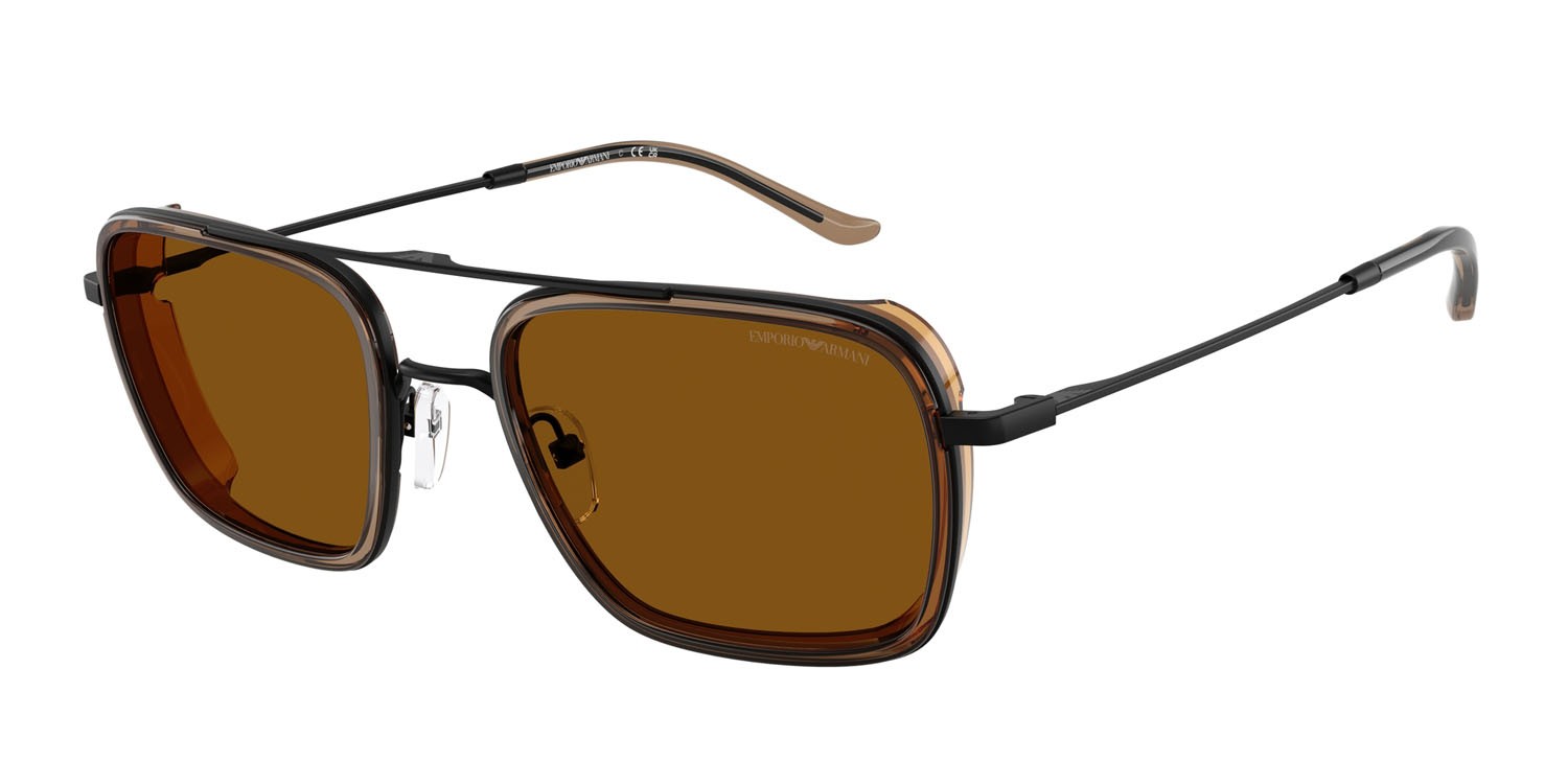 Occhiali da sole Emporio Armani EA 2162 (300163) colore nero opaco forma quadrato lenti bronzo scuro
