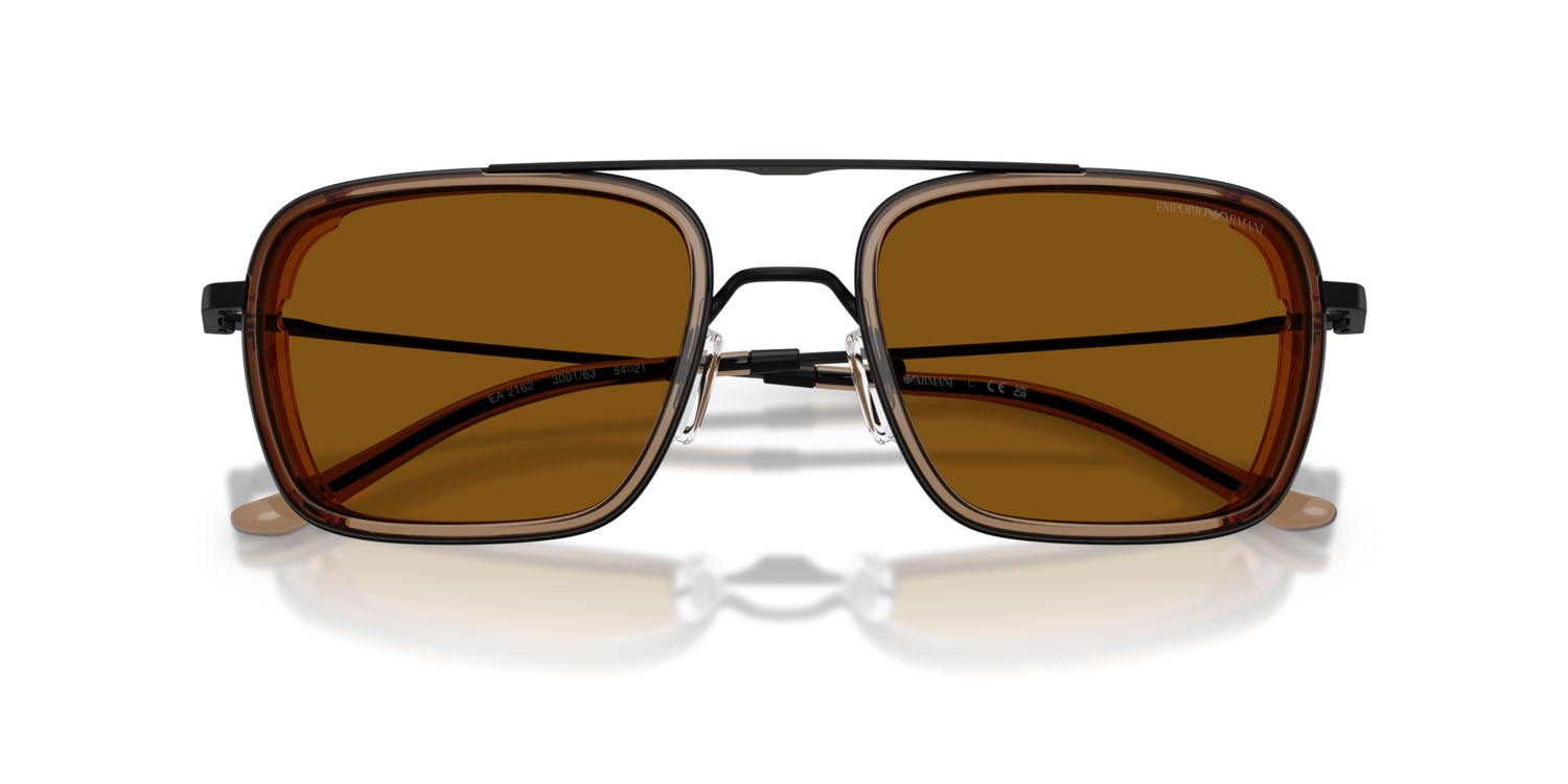 Occhiali da sole Emporio Armani EA 2162 (300163) colore nero opaco forma quadrato lenti bronzo scuro