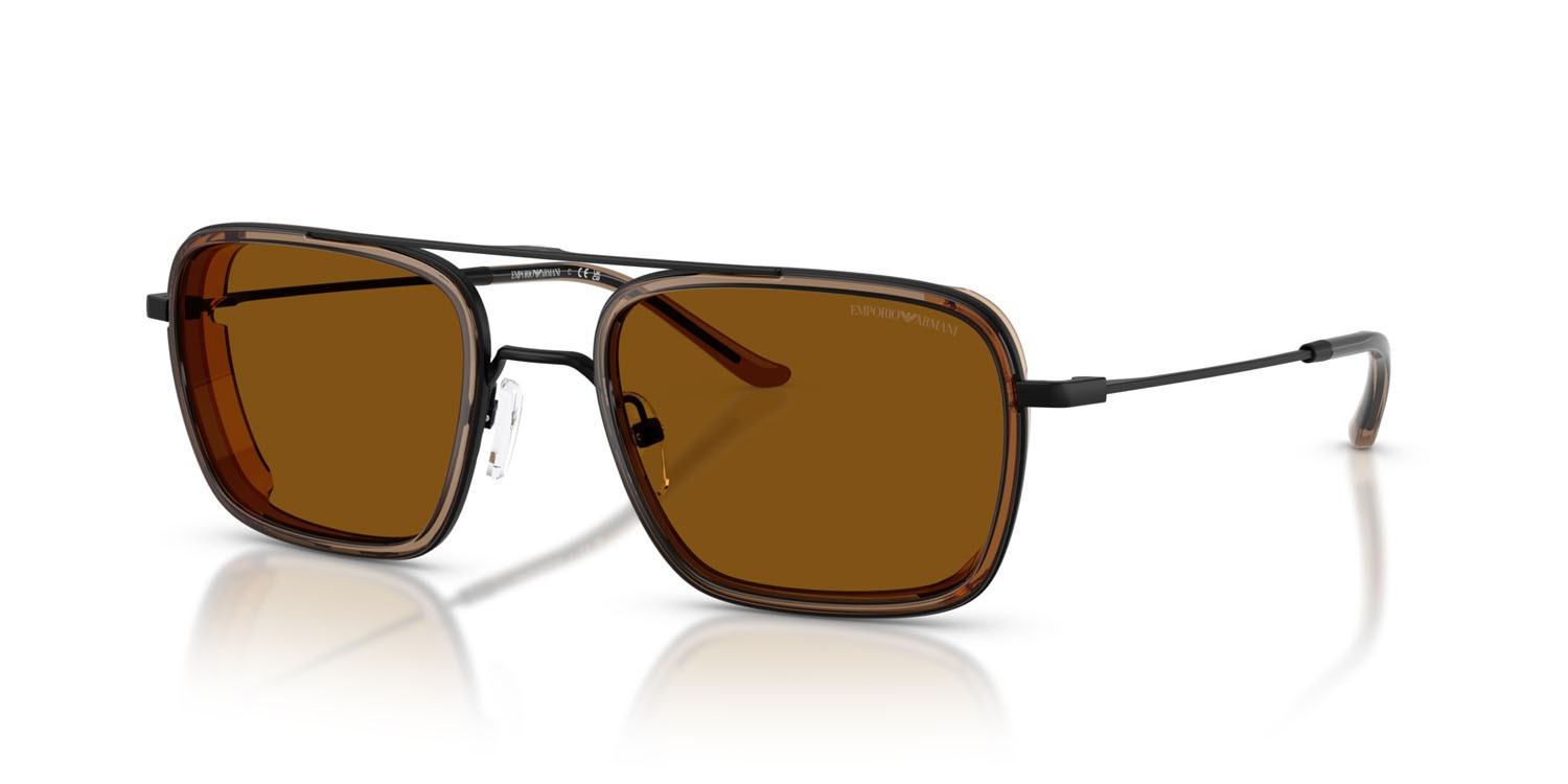 Occhiali da sole Emporio Armani EA 2162 (300163) colore nero opaco forma quadrato lenti bronzo scuro