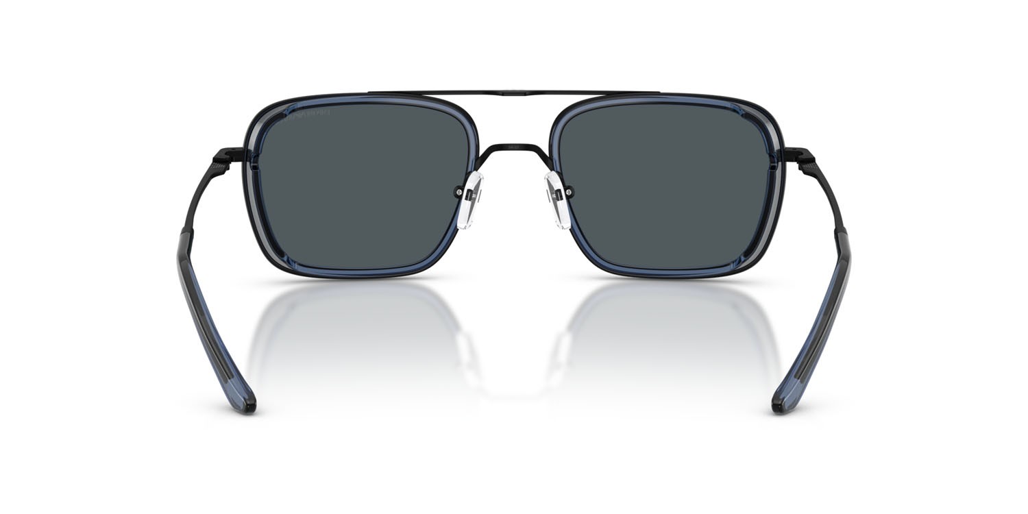 Occhiali da sole Emporio Armani EA 2162 (300180) colore nero opaco forma quadrato lenti blu
