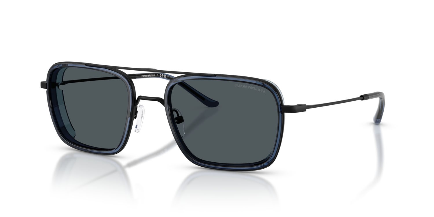 Occhiali da sole Emporio Armani EA 2162 (300180) colore nero opaco forma quadrato lenti blu