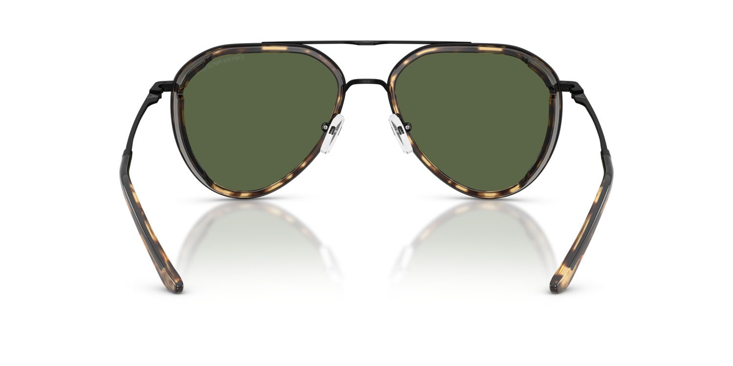 Occhiali da sole Emporio Armani EA 2163 (300171) colore nero opaco forma aviator lenti verde scuro