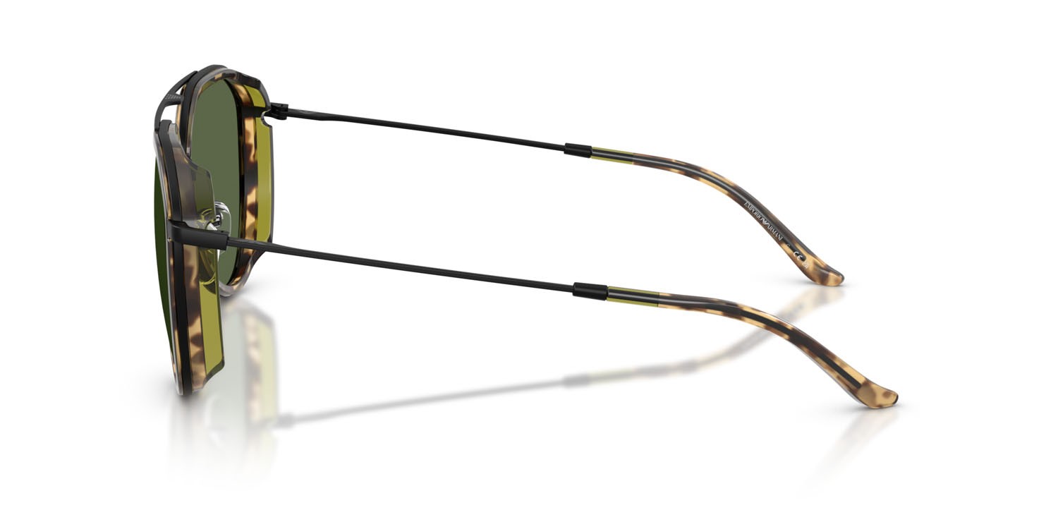Occhiali da sole Emporio Armani EA 2163 (300171) colore nero opaco forma aviator lenti verde scuro