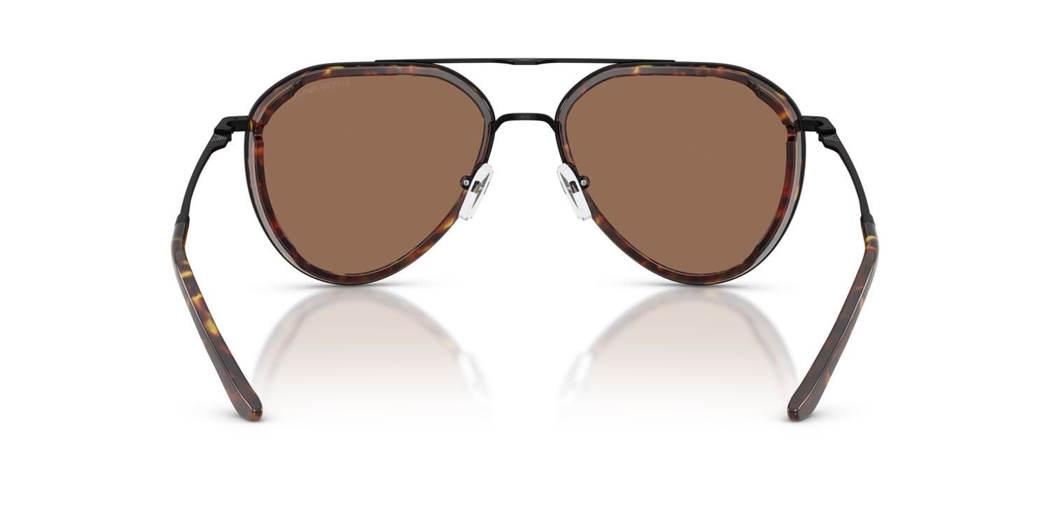 Occhiali da sole Emporio Armani EA 2163 (300173) colore nero opaco forma aviator lenti marrone scuro