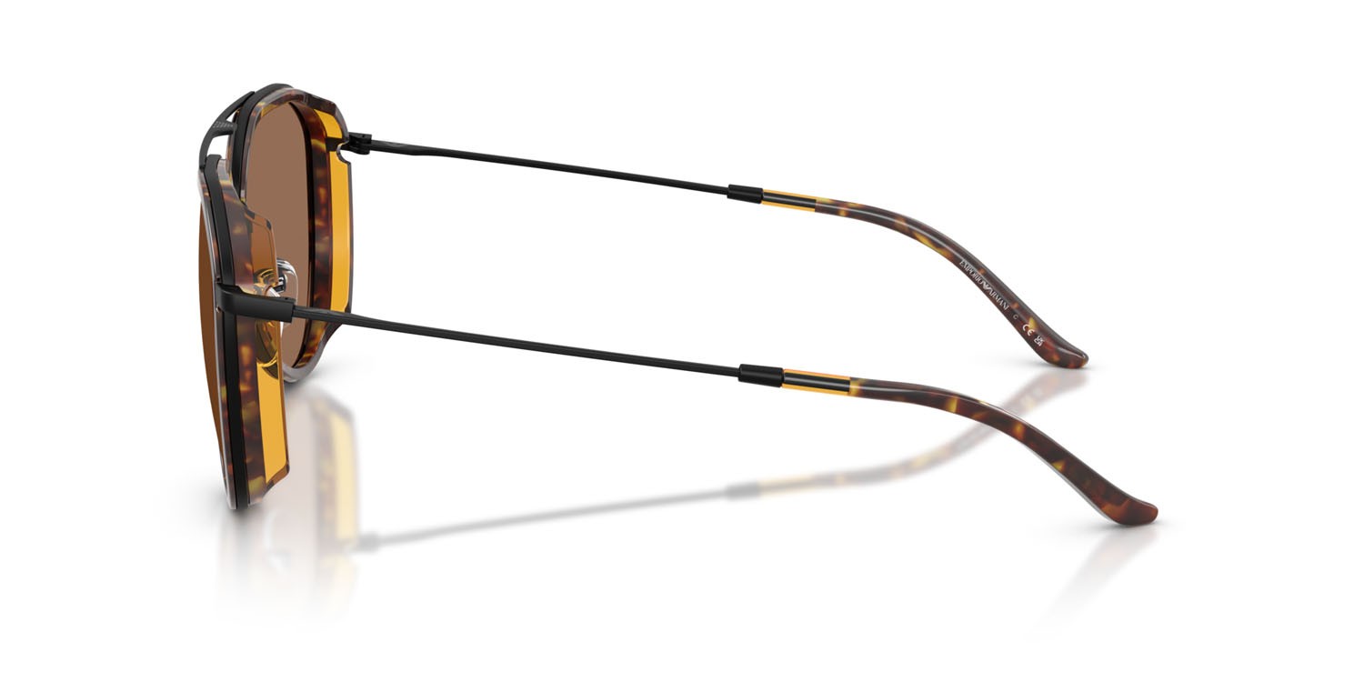 Occhiali da sole Emporio Armani EA 2163 (300173) colore nero opaco forma aviator lenti marrone scuro