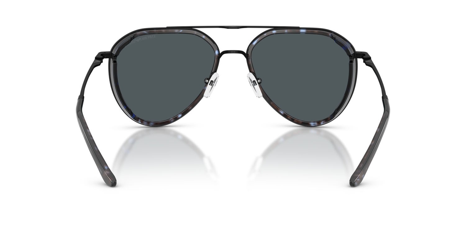 Occhiali da sole Emporio Armani EA 2163 (300180) colore nero opaco forma aviator lenti grigio scuro
