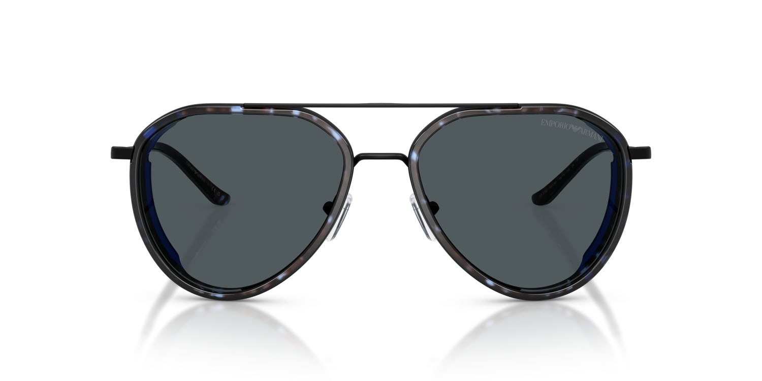 Occhiali da sole Emporio Armani EA 2163 (300180) colore nero opaco forma aviator lenti grigio scuro
