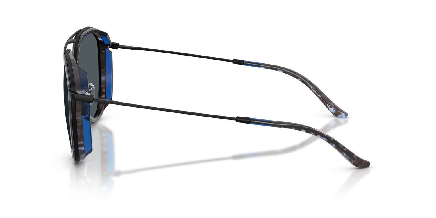 Occhiali da sole Emporio Armani EA 2163 (300180) colore nero opaco forma aviator lenti grigio scuro