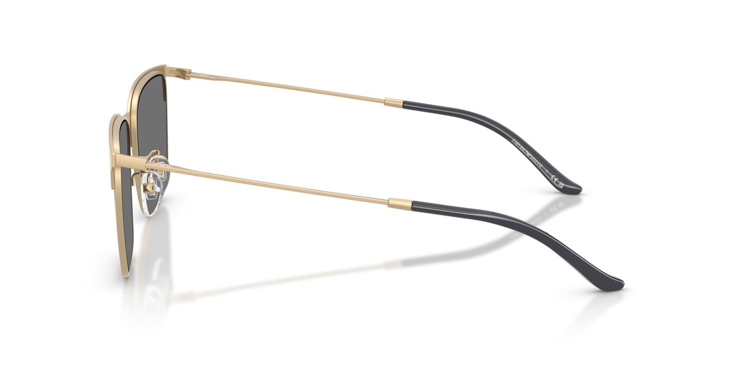 Occhiali da sole Emporio Armani EA 2164D (30026G) colore oro pallido opaco forma rettangolare lenti grigio argento specchiato