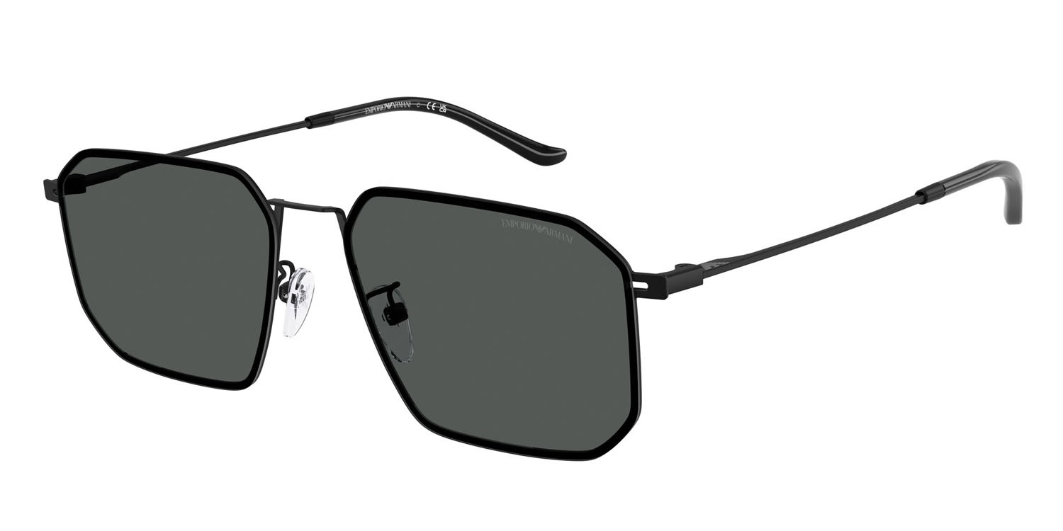 Occhiali da sole Emporio Armani EA 2165D (300187) colore nero opaco forma irregolare lenti grigio scuro