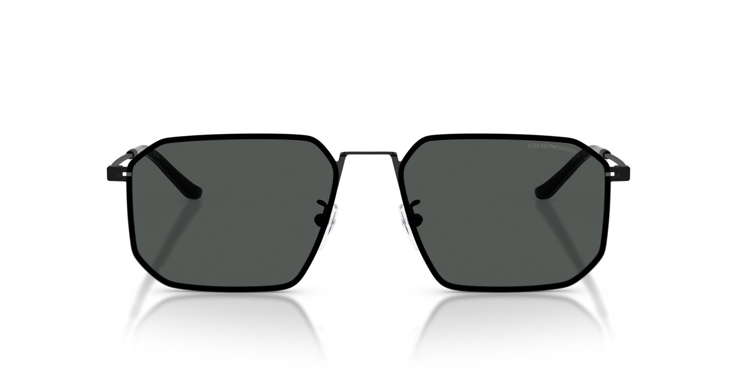 Occhiali da sole Emporio Armani EA 2165D (300187) colore nero opaco forma irregolare lenti grigio scuro
