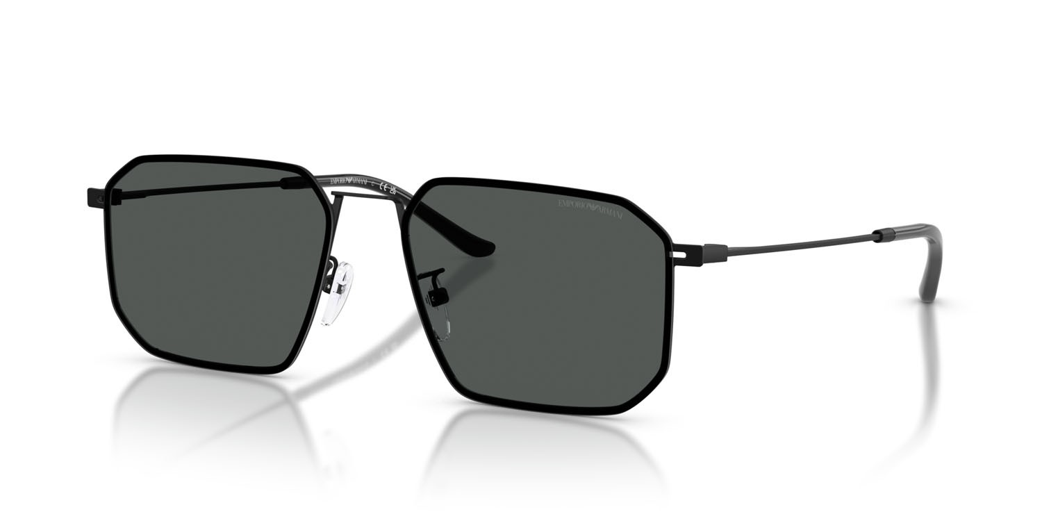 Occhiali da sole Emporio Armani EA 2165D (300187) colore nero opaco forma irregolare lenti grigio scuro