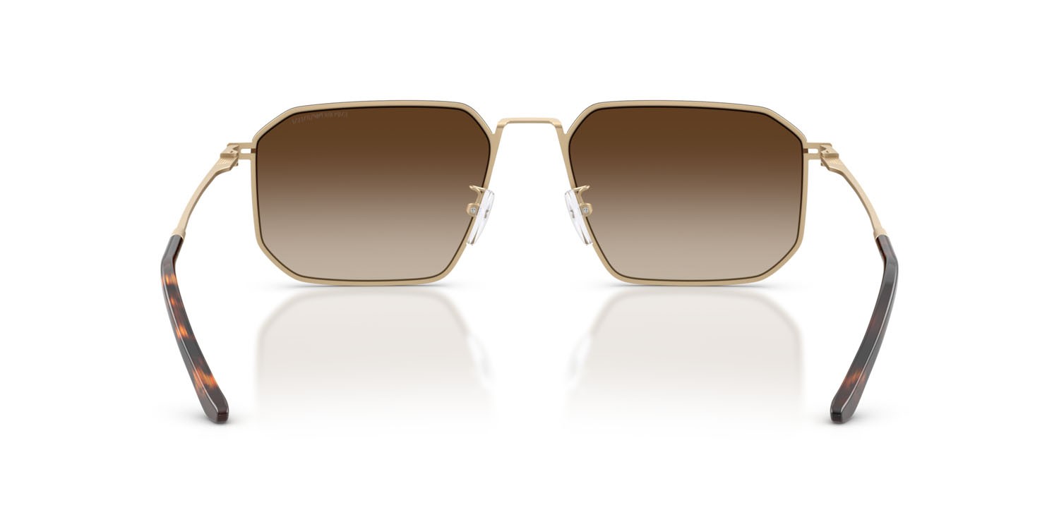 Occhiali da sole Emporio Armani EA 2165D (300213) colore oro pallido opaco forma irregolare lenti marrone sfumato