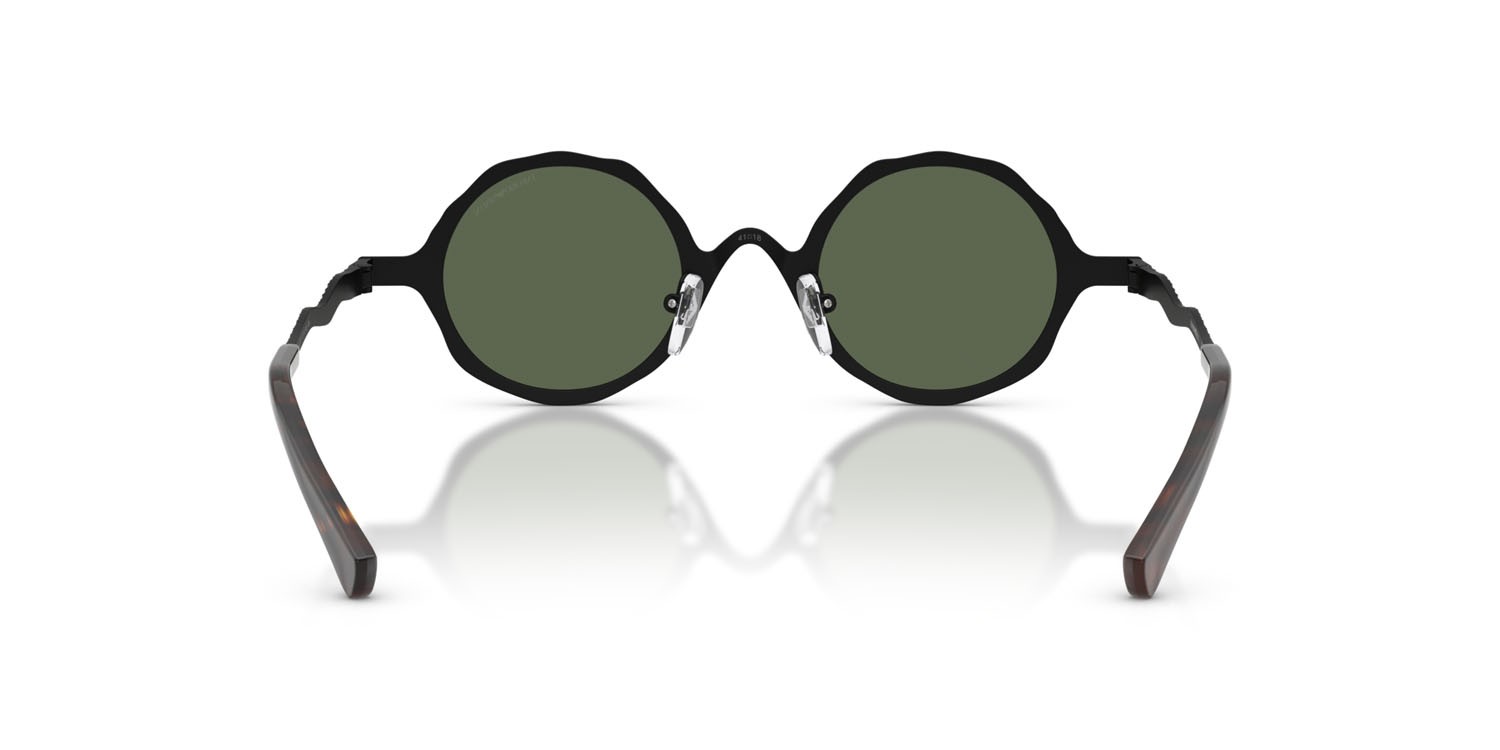 Occhiali da sole Emporio Armani EA 2166 (3001/2) colore nero opaco forma rotondo lenti verde scuro