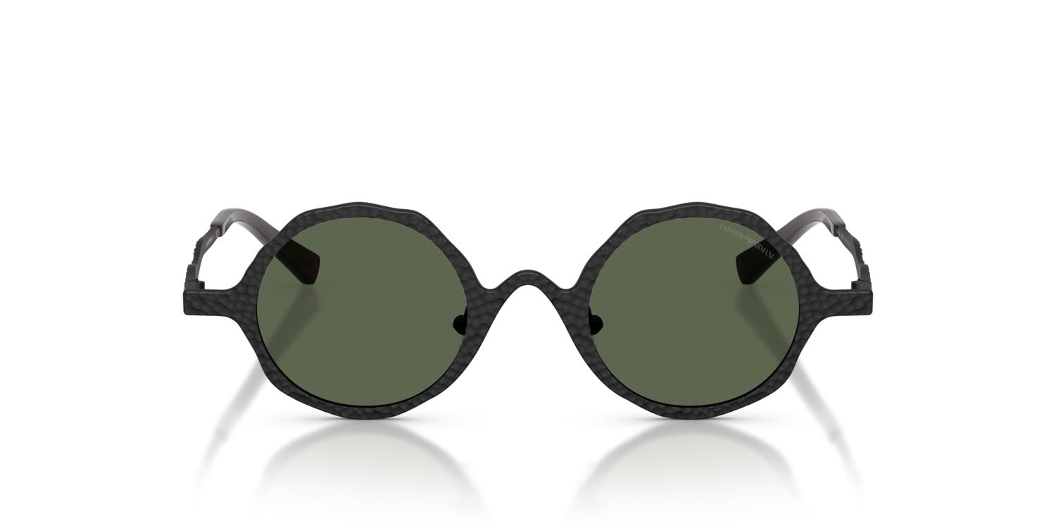 Occhiali da sole Emporio Armani EA 2166 (3001/2) colore nero opaco forma rotondo lenti verde scuro