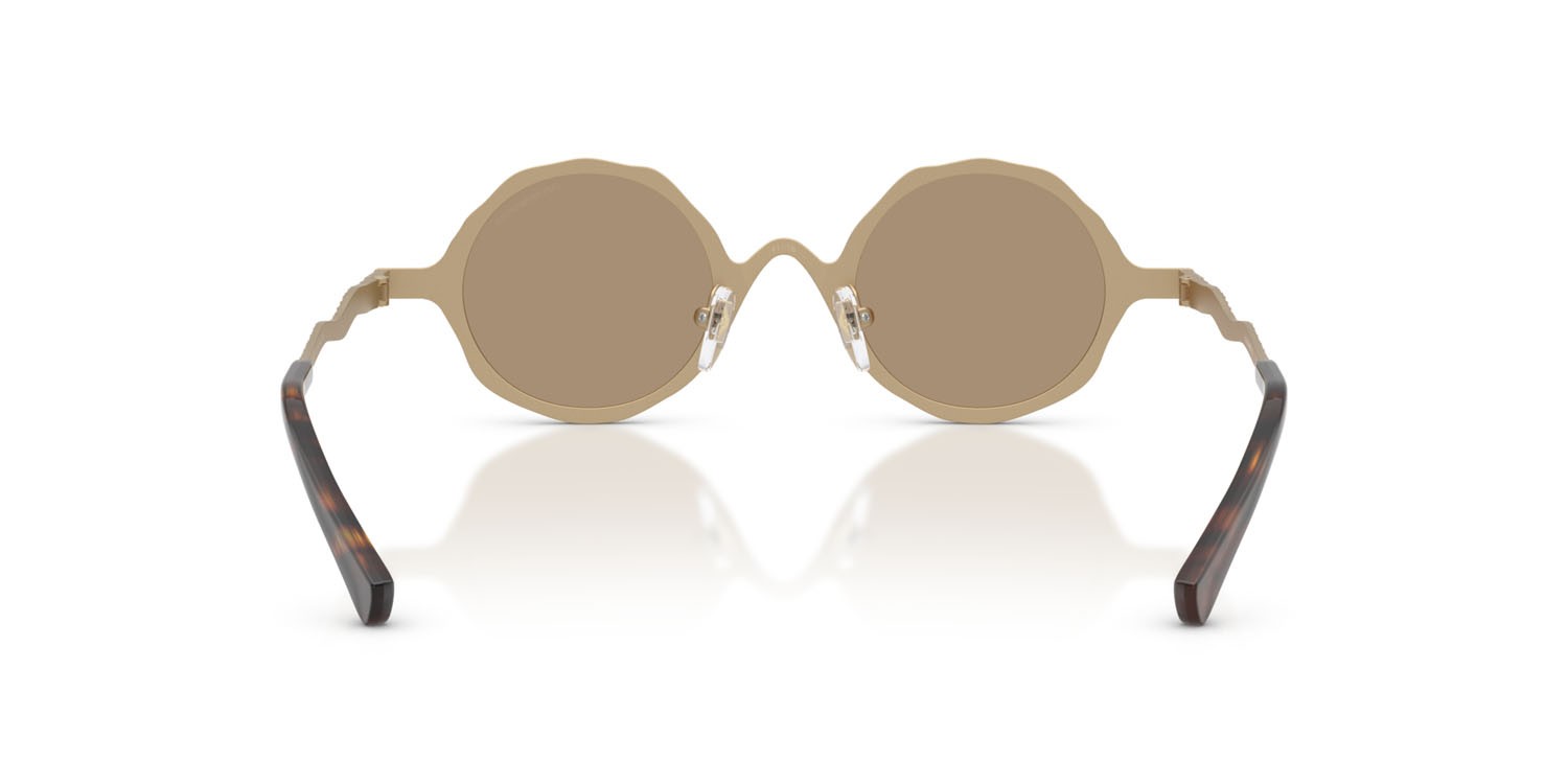 Occhiali da sole Emporio Armani EA 2166 (30027J) colore oro pallido opaco forma rotondo lenti marrone specchiato oro rose