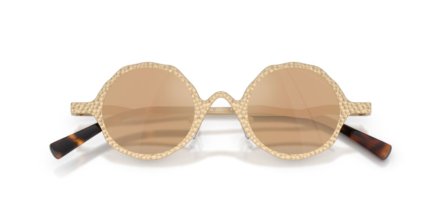 Occhiali da sole Emporio Armani EA 2166 (30027J) colore oro pallido opaco forma rotondo lenti marrone specchiato oro rose