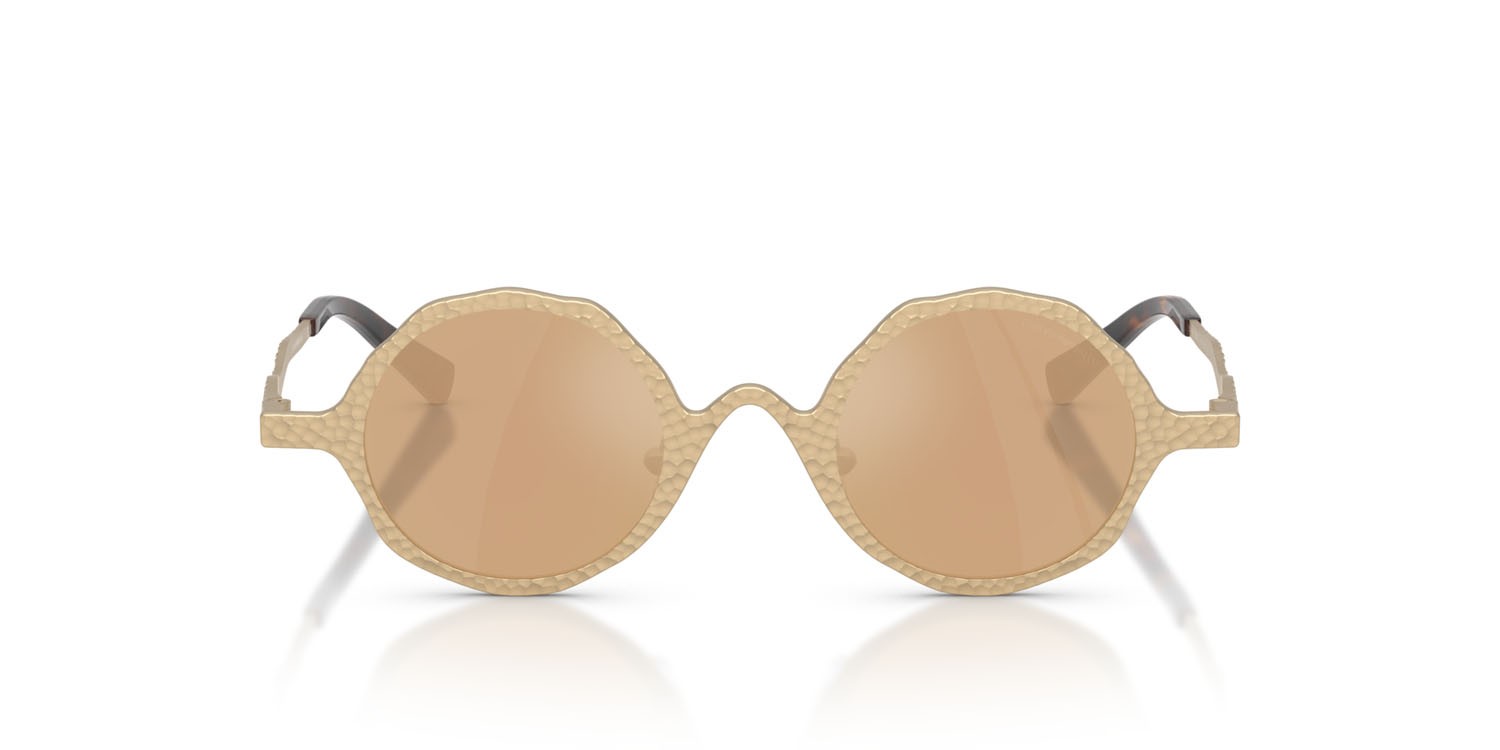 Occhiali da sole Emporio Armani EA 2166 (30027J) colore oro pallido opaco forma rotondo lenti marrone specchiato oro rose