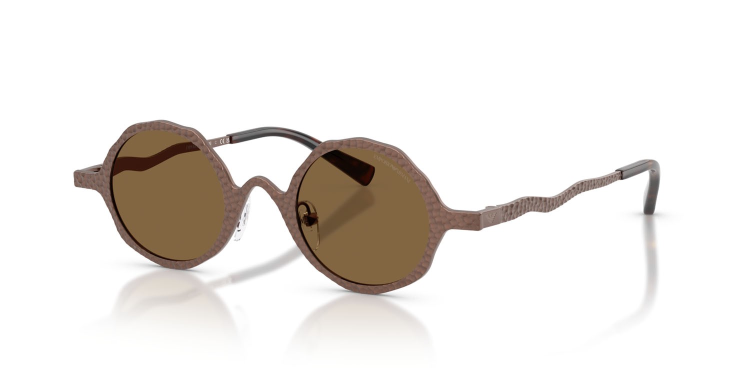 Occhiali da sole Emporio Armani EA 2166 (300473) colore bronzo opaco forma rotondo lenti marrone
