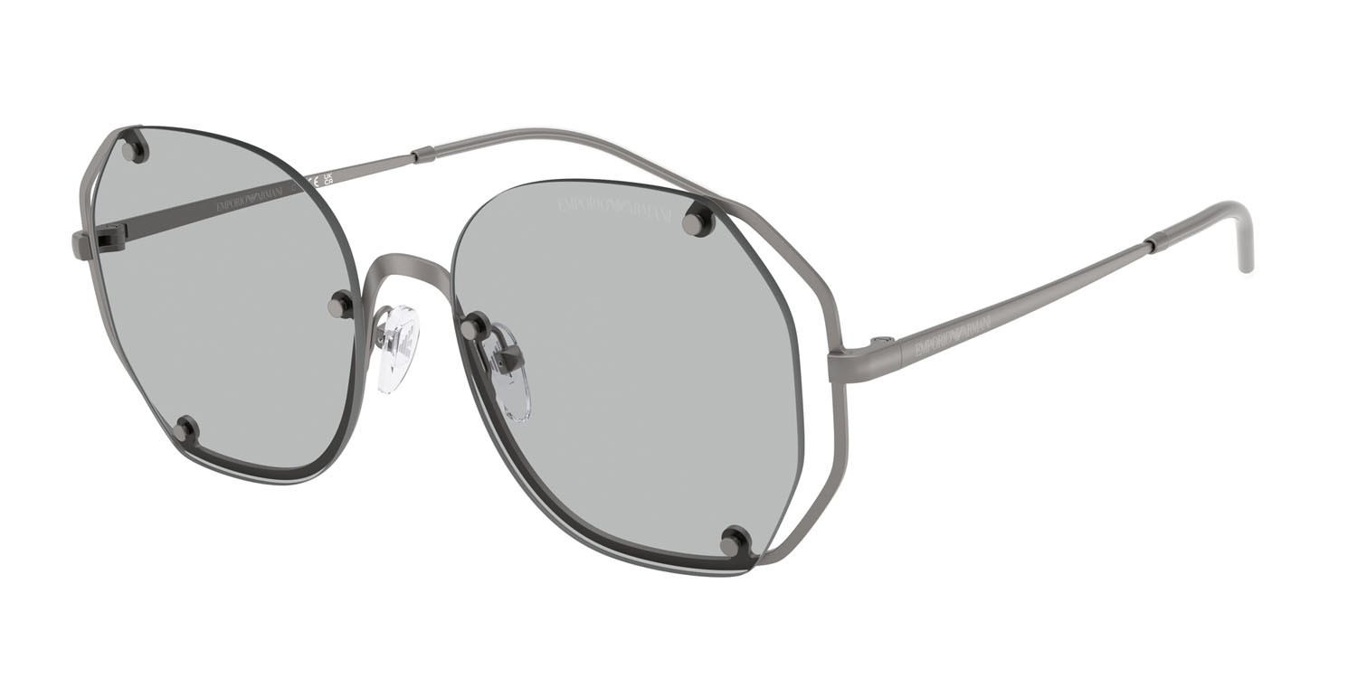 Occhiali da sole Emporio Armani EA 2168 (300387) colore gunmetal opaco forma irregolare lenti grigio chiaro