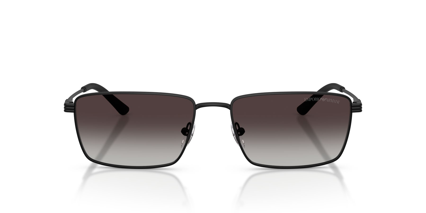 Occhiali da sole Emporio Armani EA 2169 (30018G) colore nero opaco forma rettangolare lenti sfumato grigio