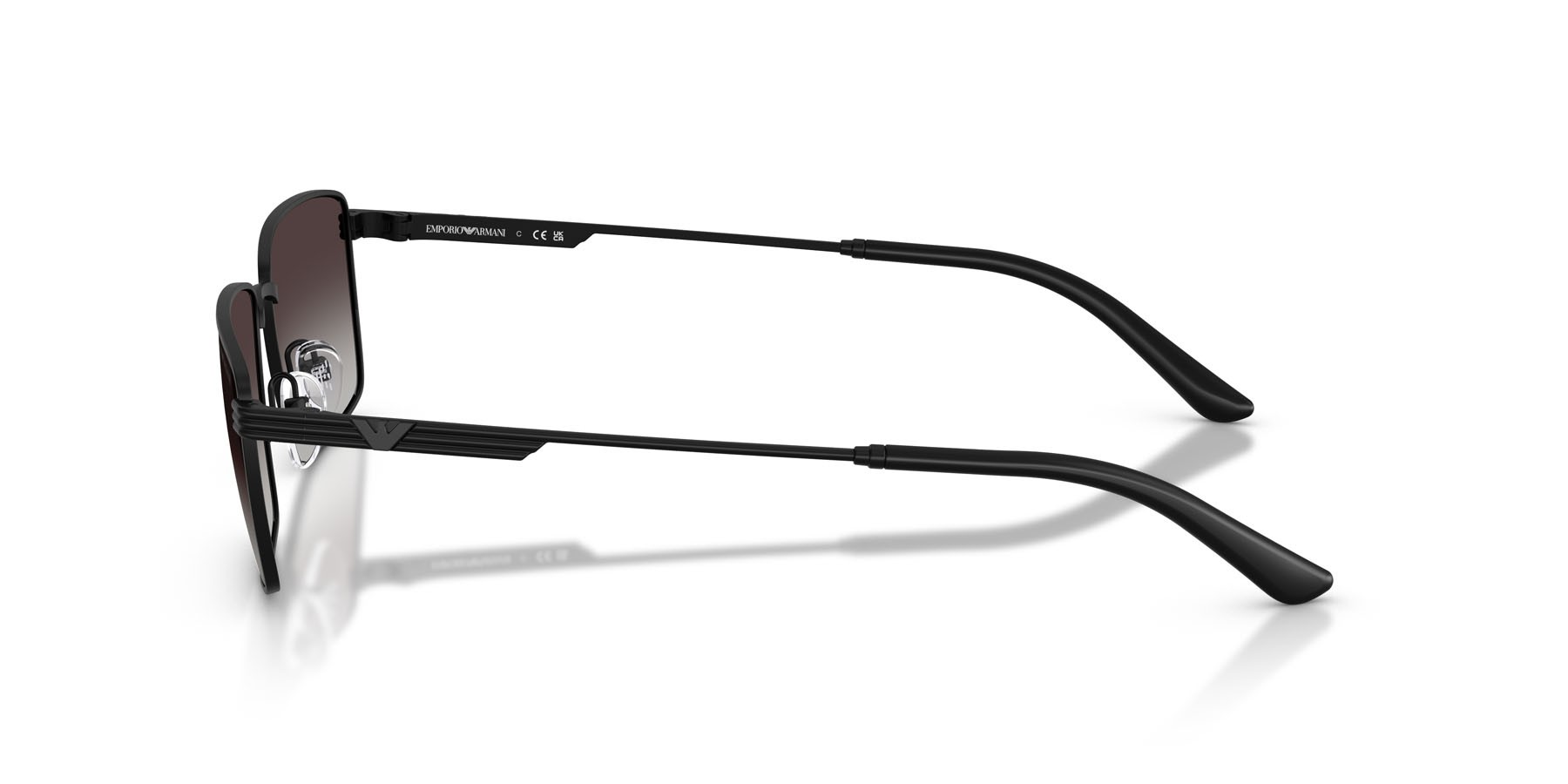 Occhiali da sole Emporio Armani EA 2169 (30018G) colore nero opaco forma rettangolare lenti sfumato grigio
