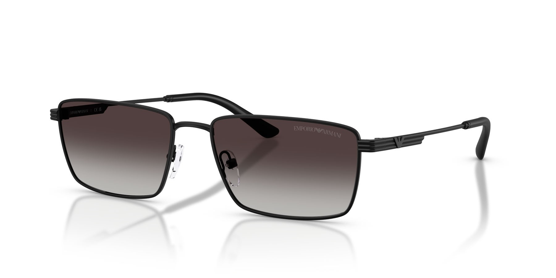 Occhiali da sole Emporio Armani EA 2169 (30018G) colore nero opaco forma rettangolare lenti sfumato grigio