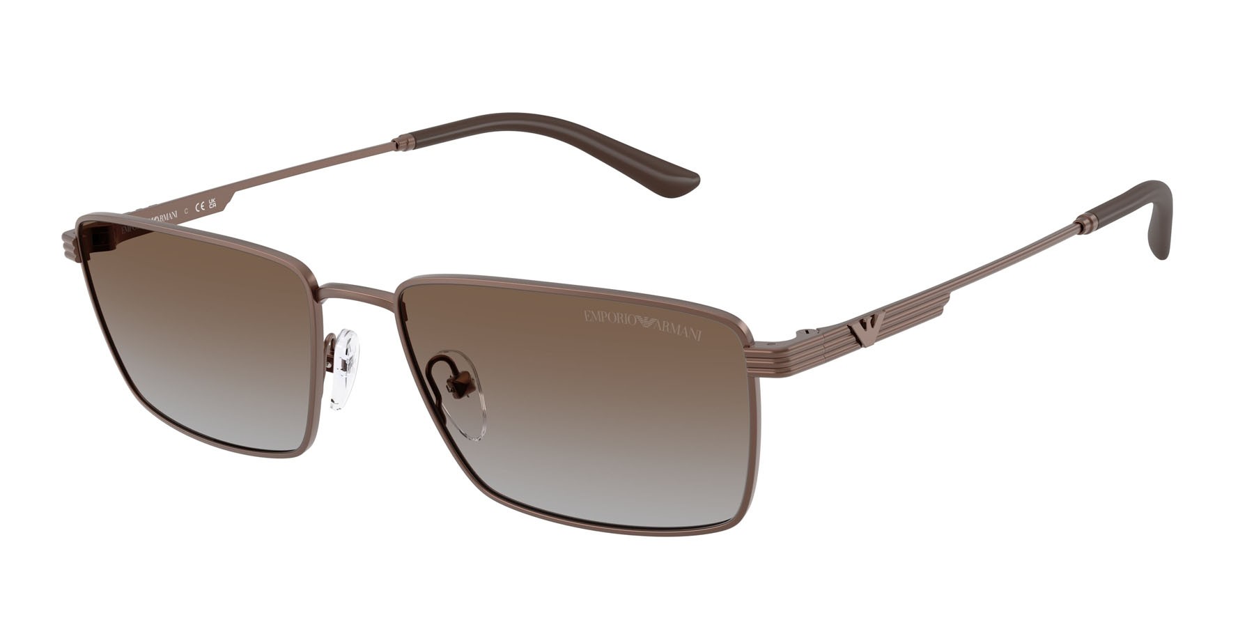 Occhiali da sole Emporio Armani EA 2169 (300689) colore bronzo opaco forma rettangolare lenti grigio sfumato marrone