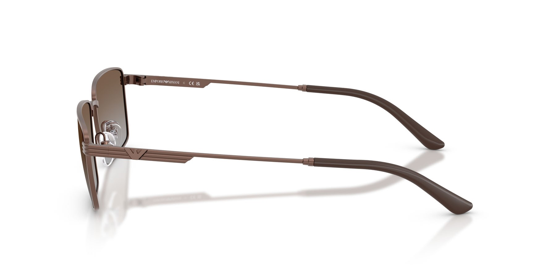 Occhiali da sole Emporio Armani EA 2169 (300689) colore bronzo opaco forma rettangolare lenti grigio sfumato marrone