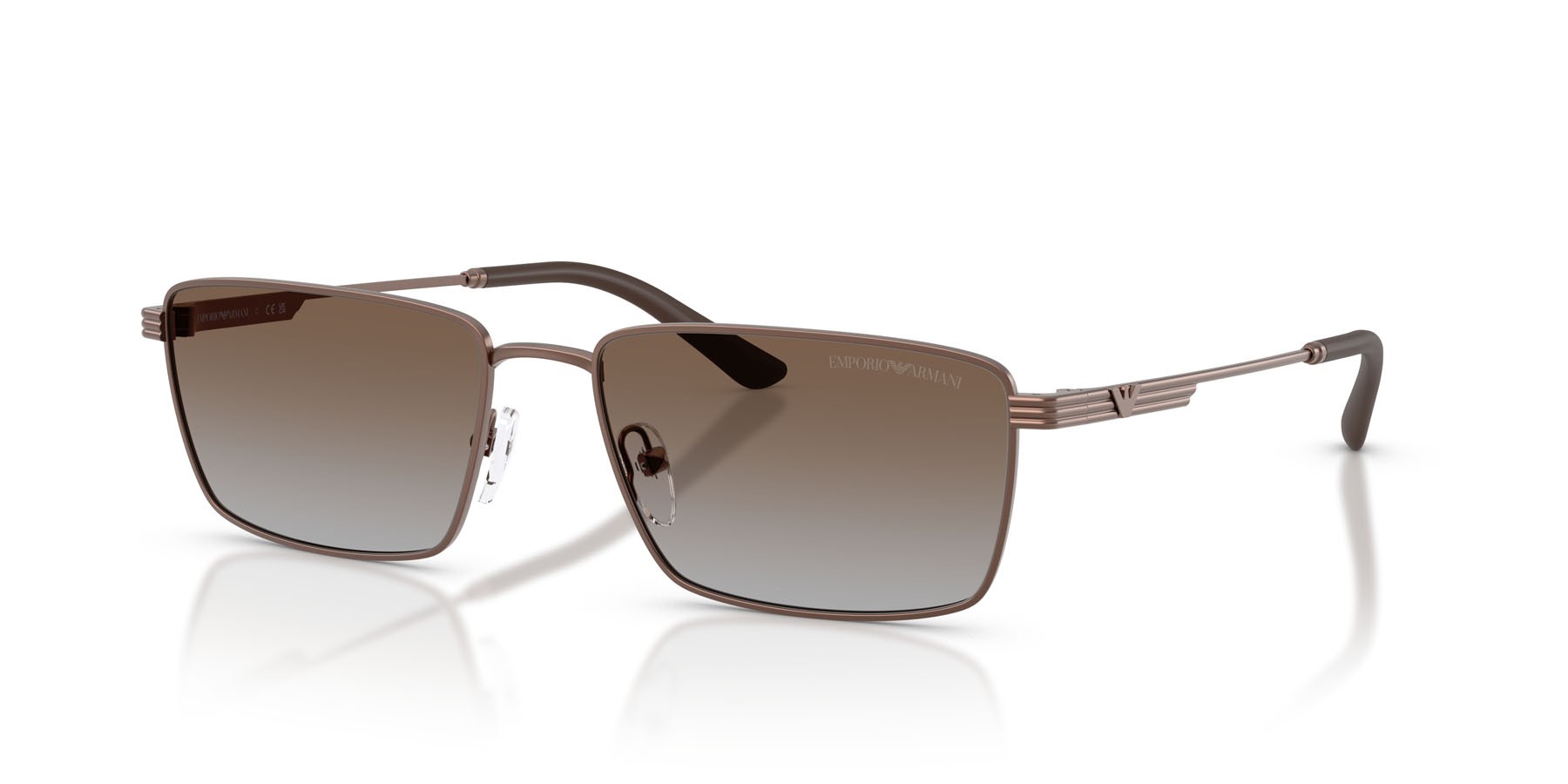 Occhiali da sole Emporio Armani EA 2169 (300689) colore bronzo opaco forma rettangolare lenti grigio sfumato marrone