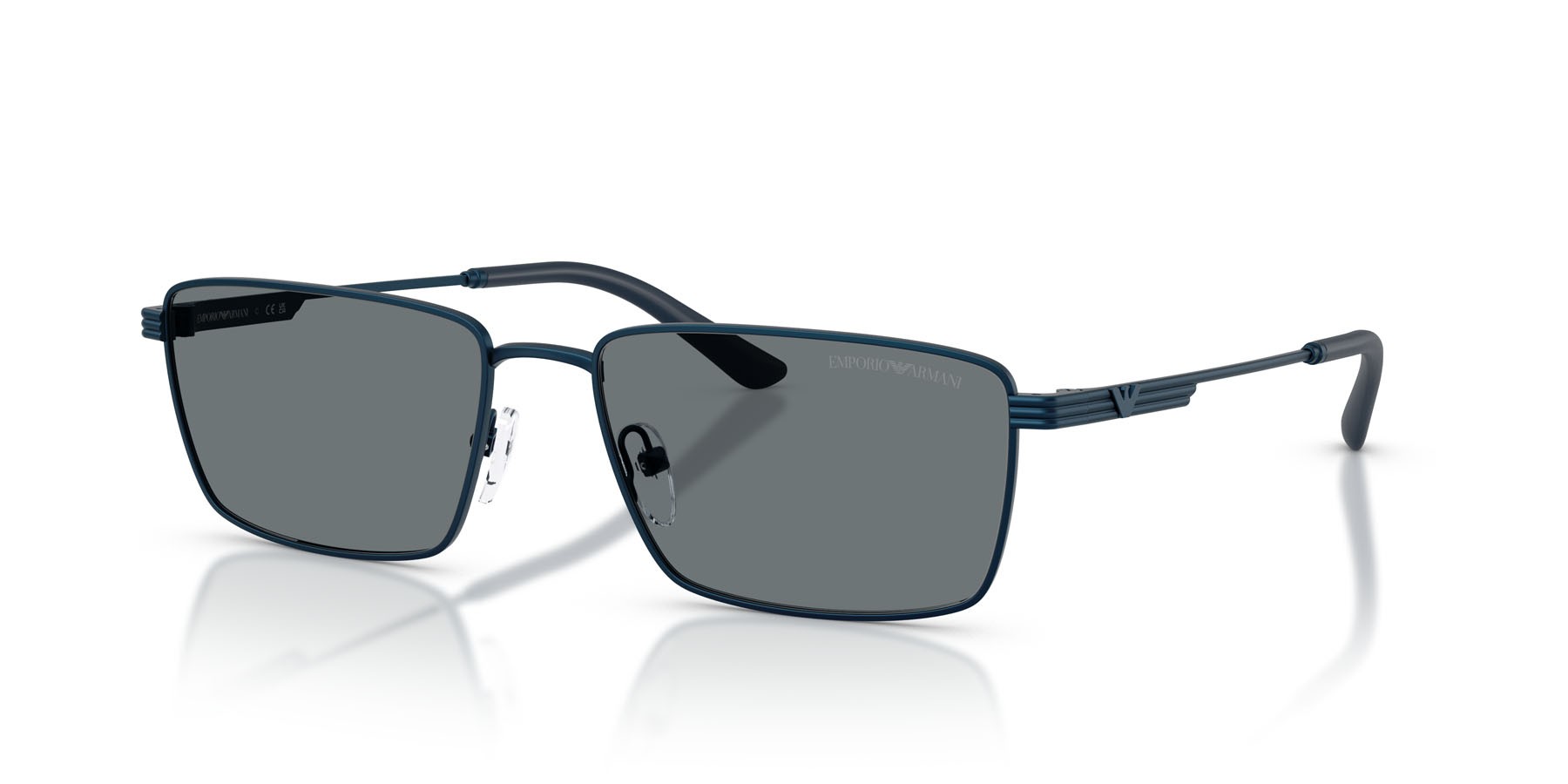 Occhiali da sole Emporio Armani EA 2169 (342480) colore metal blue forma rettangolare lenti blu scuro