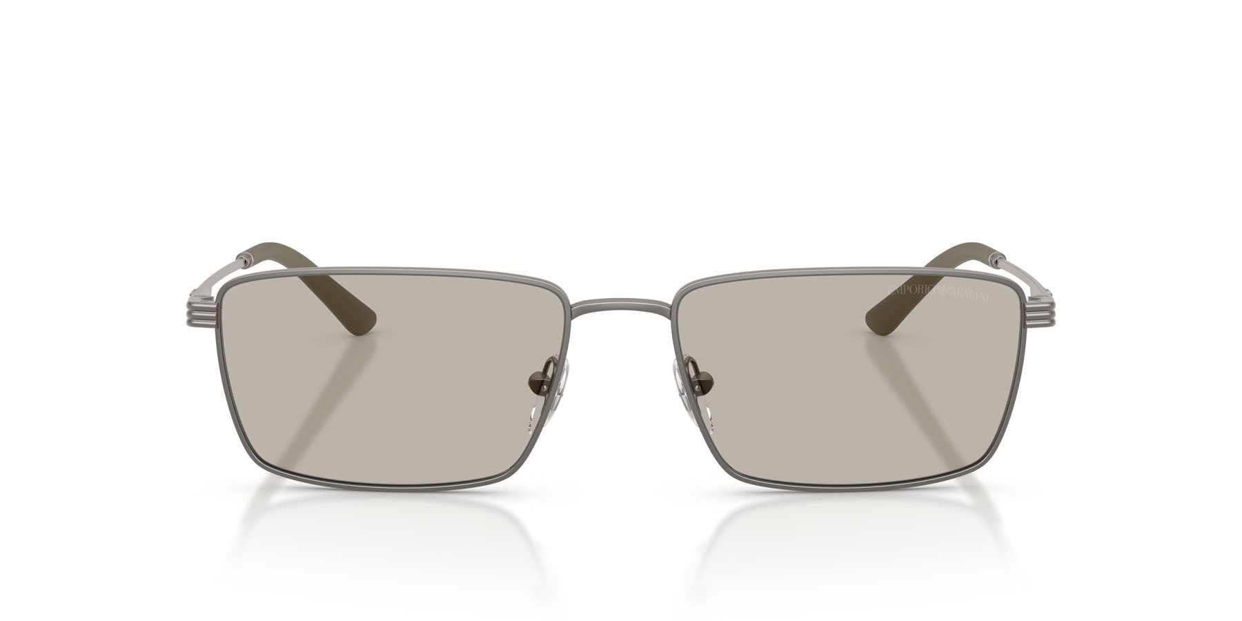 Occhiali da sole Emporio Armani EA 2169 (3425/3) colore grigio opaco forma rettangolare lenti marrone chiaro