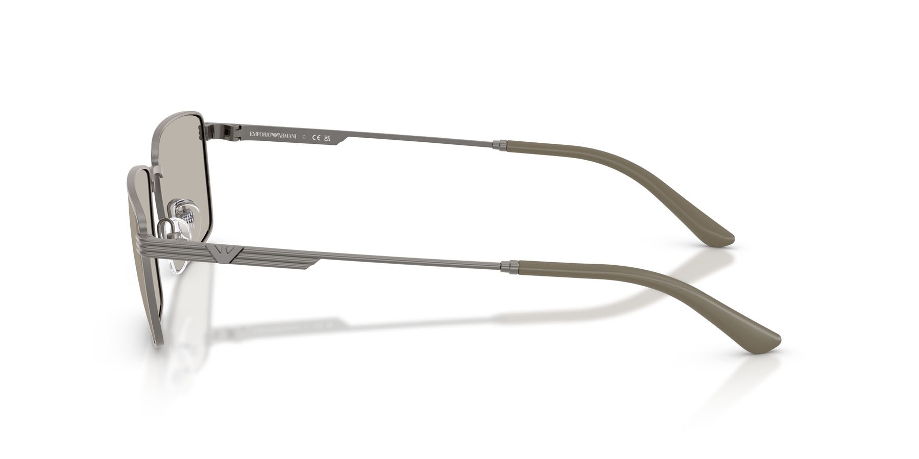 Occhiali da sole Emporio Armani EA 2169 (3425/3) colore grigio opaco forma rettangolare lenti marrone chiaro