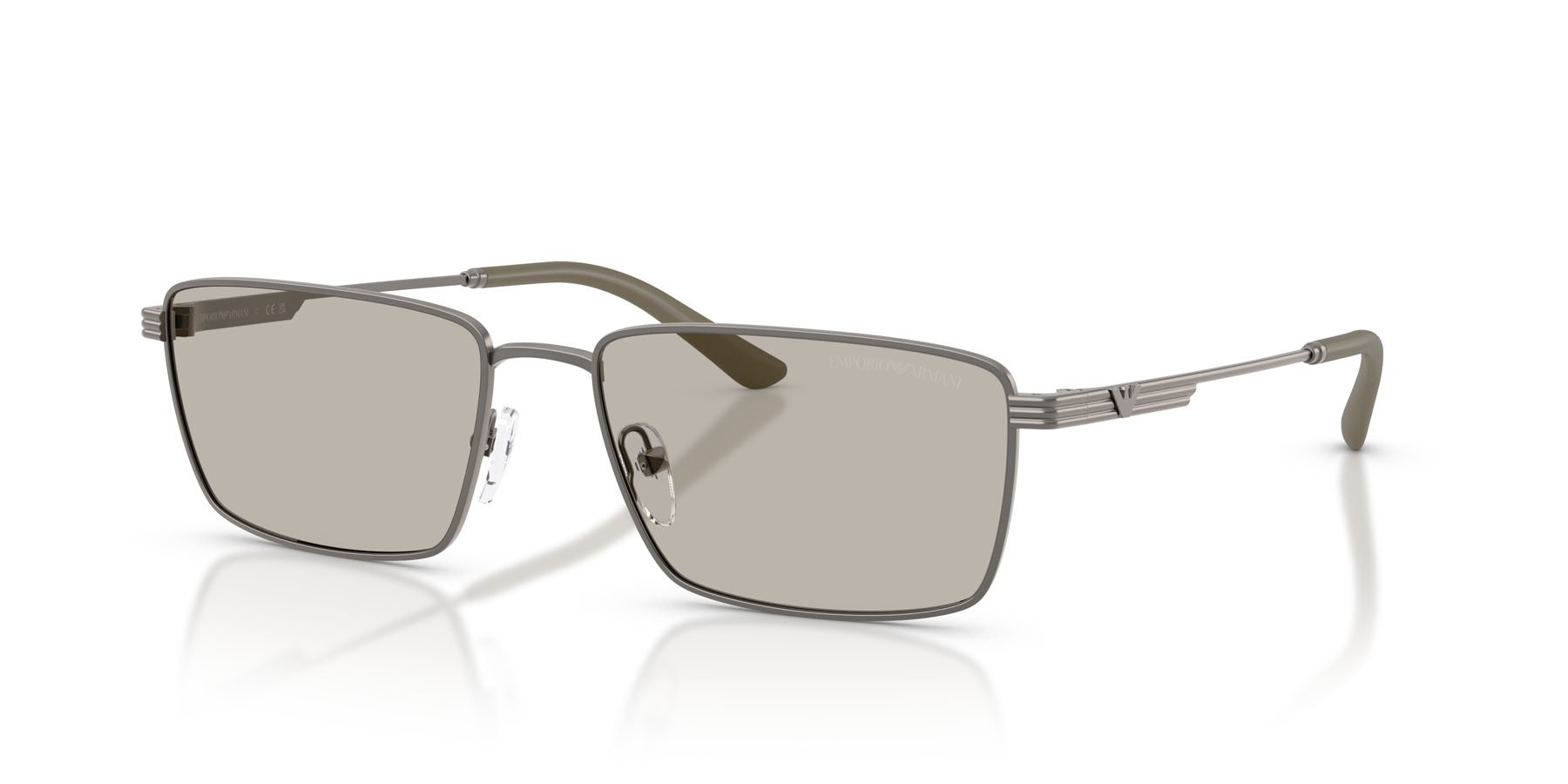 Occhiali da sole Emporio Armani EA 2169 (3425/3) colore grigio opaco forma rettangolare lenti marrone chiaro