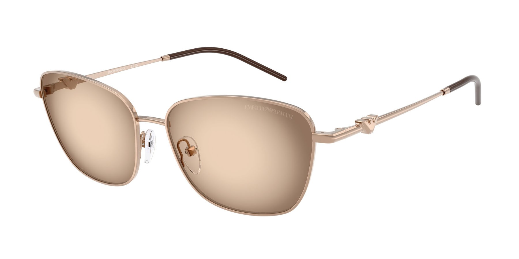 Occhiali da sole Emporio Armani EA 2170 (301113) colore rose gold lucido forma irregolare lenti marrone grigio sfumato