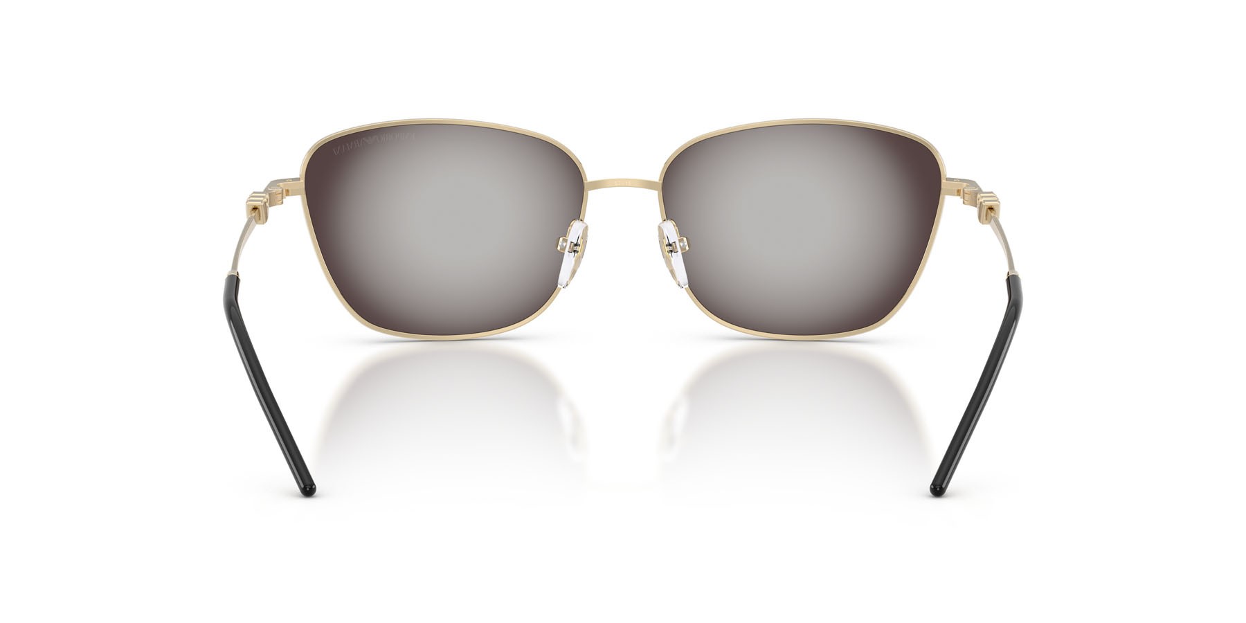 Sunglasses Emporio Armani EA 2170 (30138G) color oro pallido lucido shape irregular lenses grigio sfumato nero