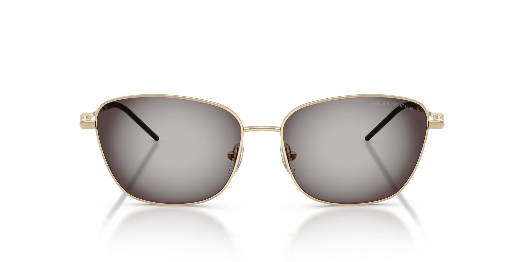 Sunglasses Emporio Armani EA 2170 (30138G) color oro pallido lucido shape irregular lenses grigio sfumato nero