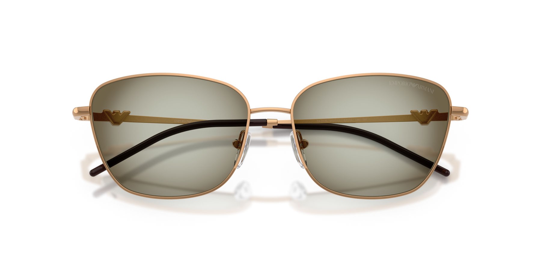 Sunglasses Emporio Armani EA 2170 (342713) color marrone metallizzato shape irregular lenses verde sfumato verde