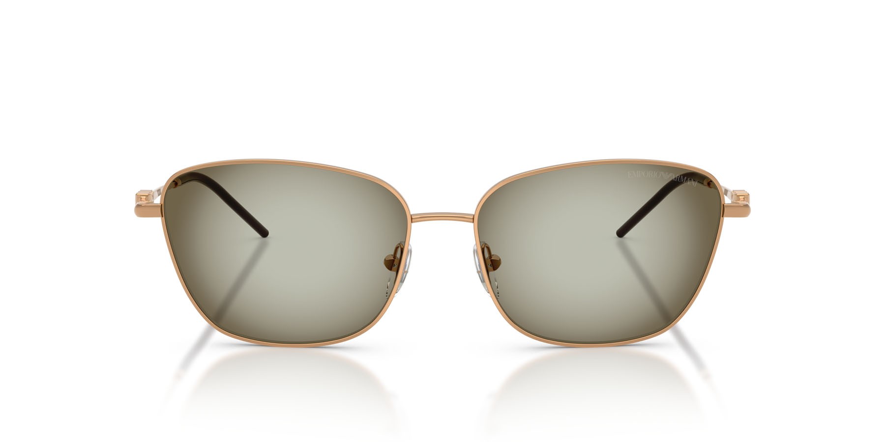 Sunglasses Emporio Armani EA 2170 (342713) color marrone metallizzato shape irregular lenses verde sfumato verde