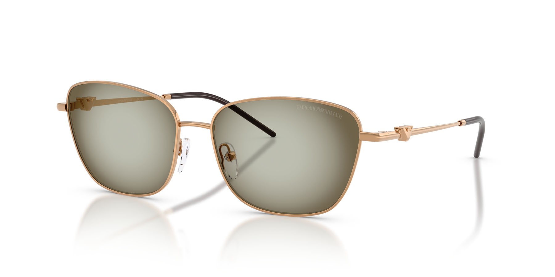 Sunglasses Emporio Armani EA 2170 (342713) color marrone metallizzato shape irregular lenses verde sfumato verde