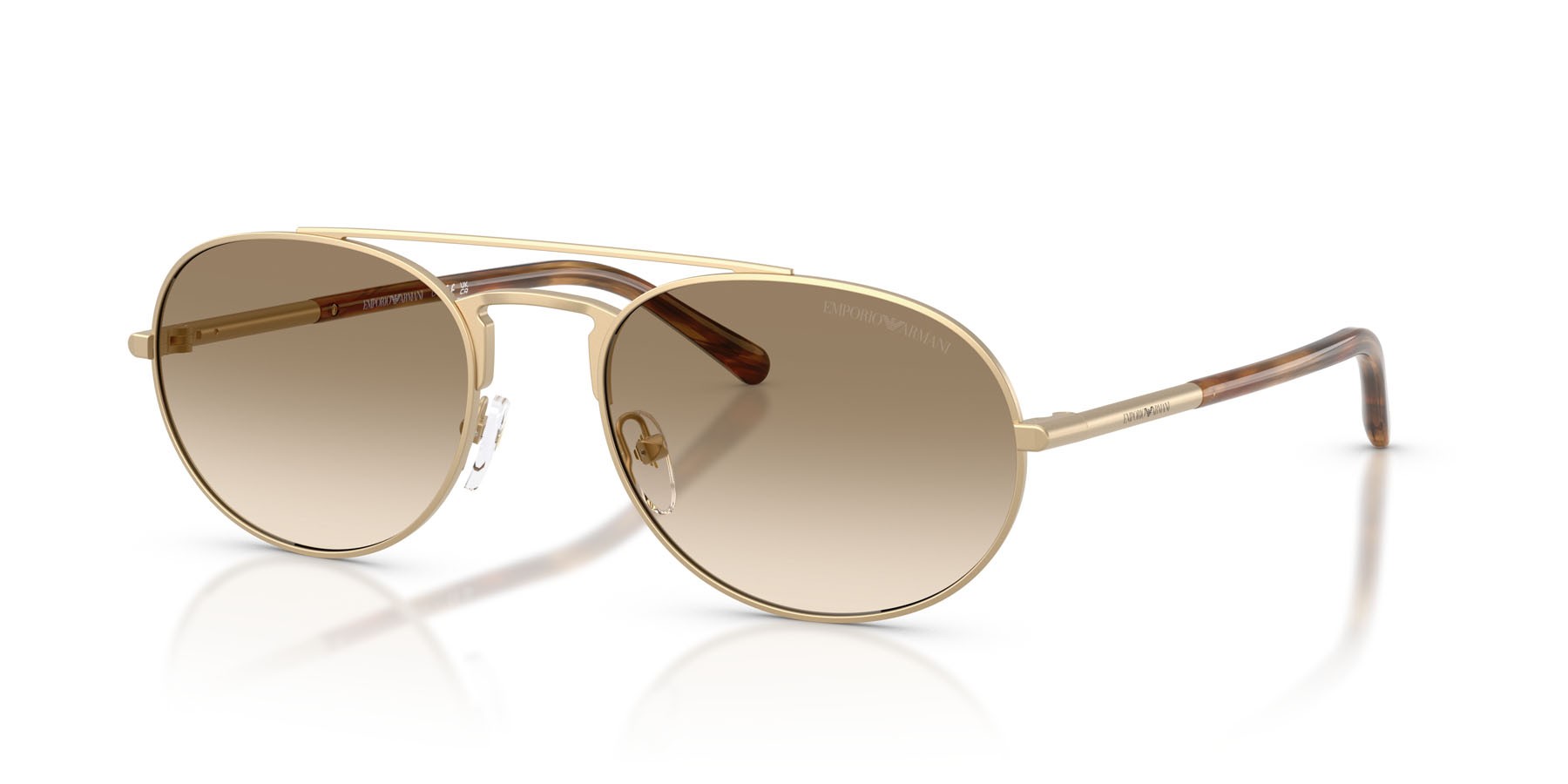 Occhiali da sole Emporio Armani EA 2171 (300213) colore oro pallido opaco forma aviator lenti giallo sfumato marrone