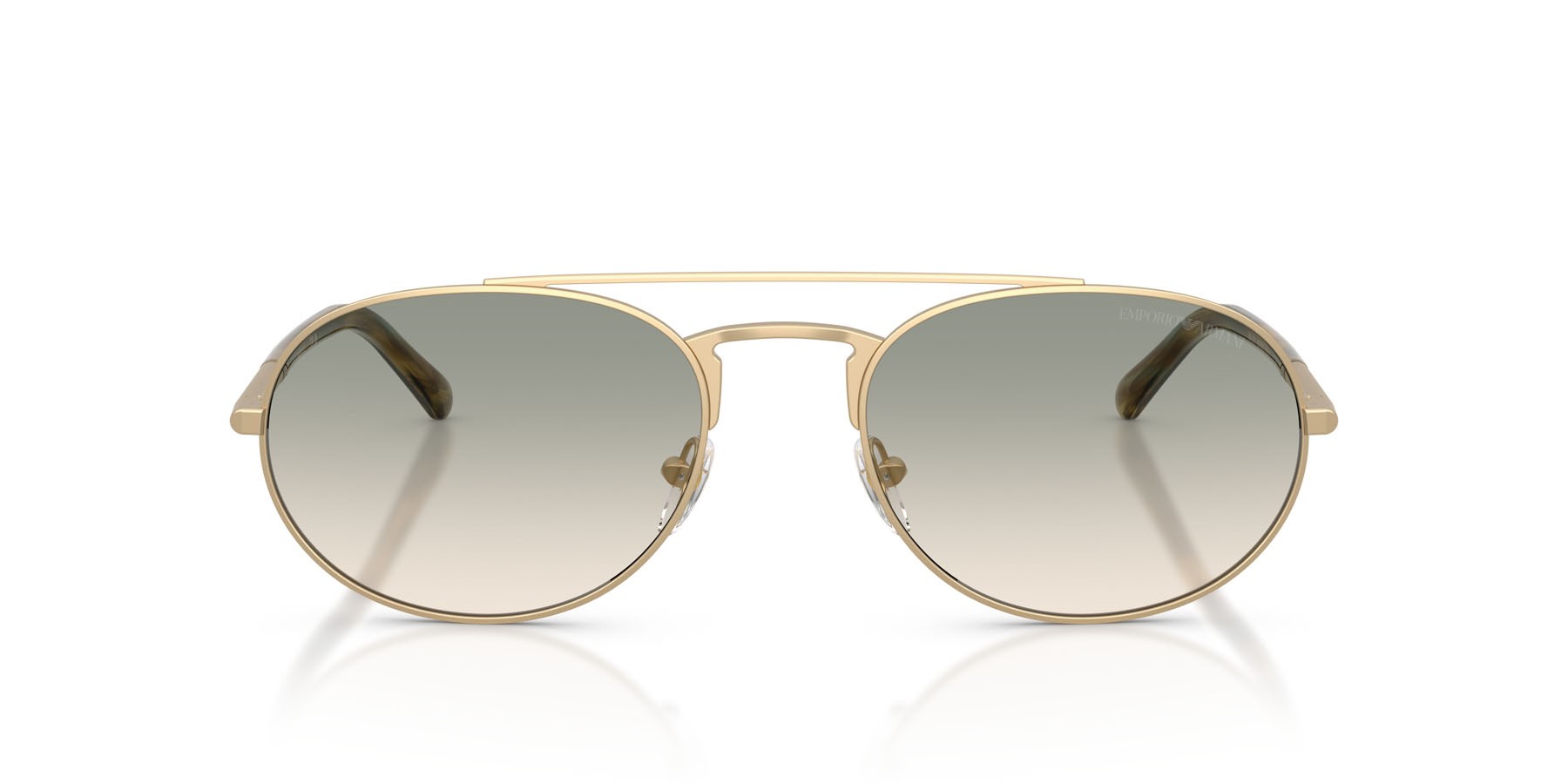 Occhiali da sole Emporio Armani EA 2171 (30022C) colore oro pallido opaco forma aviator lenti brown gradient green