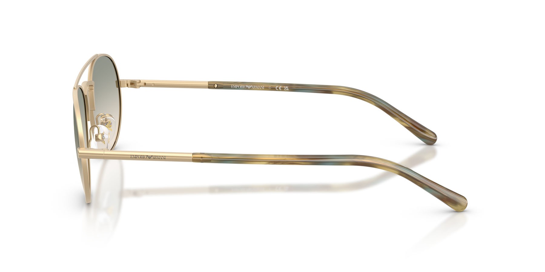 Occhiali da sole Emporio Armani EA 2171 (30022C) colore oro pallido opaco forma aviator lenti brown gradient green