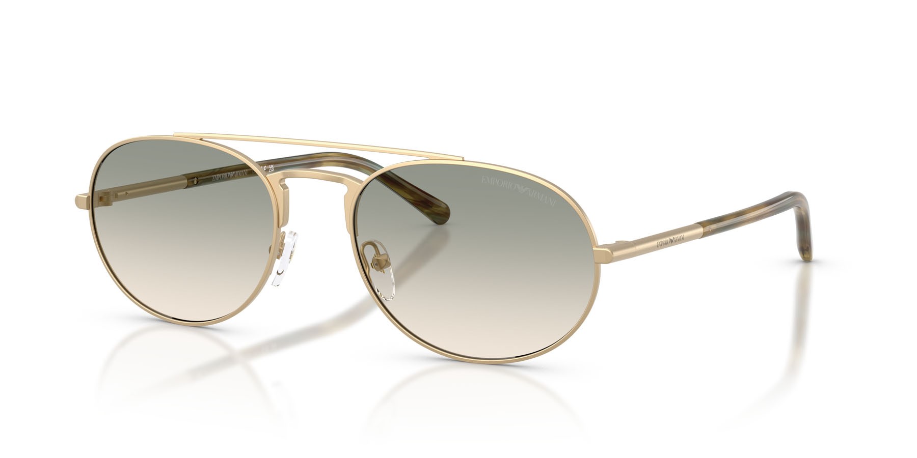 Occhiali da sole Emporio Armani EA 2171 (30022C) colore oro pallido opaco forma aviator lenti brown gradient green